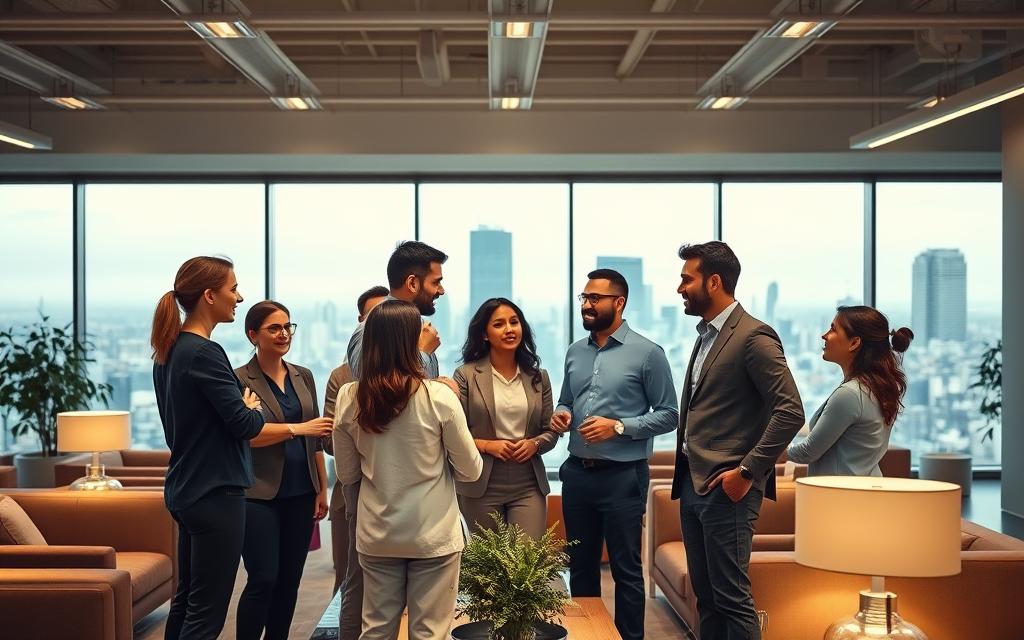 A Spacious, Well-Lit Office Interior With Modern Furniture And Sleek Decor. In The Foreground, A Group Of Diverse Employees - Men And Women Of Various Ages And Ethnicities - Engaged In A Lively Discussion, Their Body Language Conveying Confidence And Empowerment. Behind Them, A Large Window Offers A Panoramic View Of A Bustling Cityscape, Symbolizing The Dynamic, Ever-Evolving Nature Of The Workplace. Subtle Lighting From Overhead Fixtures Casts A Warm, Professional Glow, Highlighting The Collaborative Atmosphere. The Overall Scene Evokes A Sense Of Security, Fairness, And The Unwavering Protection Of Employee Rights Under The Law. A Spacious, Well-Lit Office Interior With Modern Furniture And Sleek Decor. In The Foreground, A Group Of Diverse Employees - Men And Women Of Various Ages And Ethnicities - Engaged In A Lively Discussion, Their Body Language Conveying Confidence And Empowerment. Behind Them, A Large Window Offers A Panoramic View Of A Bustling Cityscape, Symbolizing The Dynamic, Ever-Evolving Nature Of The Workplace. Subtle Lighting From Overhead Fixtures Casts A Warm, Professional Glow, Highlighting The Collaborative Atmosphere. The Overall Scene Evokes A Sense Of Security, Fairness, And The Unwavering Protection Of Employee Rights Under The Law.